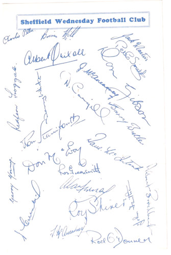 Sheffield wednesday autographs - sheffield,
