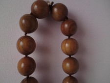 Vintage large Wooden Rosary turned Olive wood Rosaries 20mm 2cm bead necklace