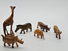 Set Of 6 Hand Carved Wooden