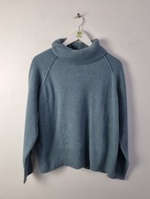 Joules Pure Merino Wool Detachable Neck Knit Jumper Blue Size 18 £89RRP NEW F2