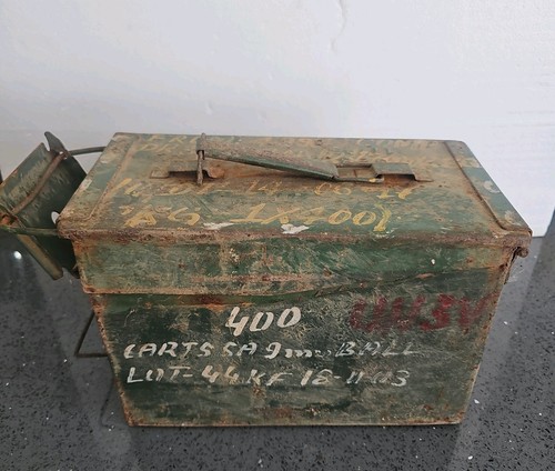 Old vintage military ammo - old, box