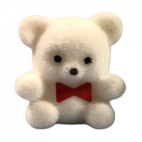 Dolls house white flock - dolls, teddy