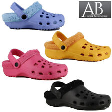 Womens Fur Lined Clogs Slip On House Shoes Comfort Cosy Soft Mules Slippers 