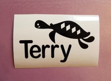 Personalised Pet Turtle Name Vinyl Sticker for Terrarium Glass Tank Terrapin Car