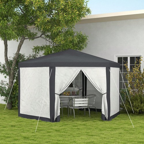 Hexagon gazebo dark grey - dark,