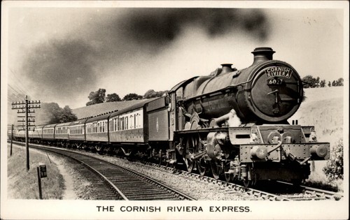 Rppc train cornish - train, riviera