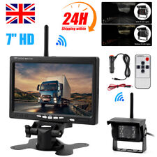 Reversing Camera + 7" LCD Monitor Car Rear View Kit For Bus Truck 12V/24V UK