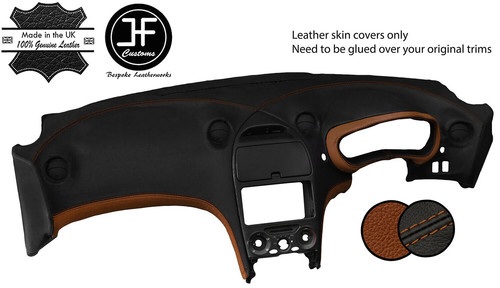 Black brown real leather dash - black,