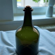 Olive Green Bell Shape Mallet Black Glass Reproduction Pontiled Utility Bottle