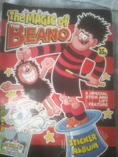 THE MAGIC OF THE BEANO - Merlin Sticker Album incomplete