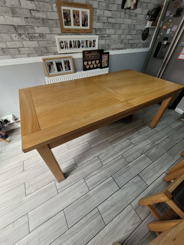 Solid oak wood extendable - wood,
