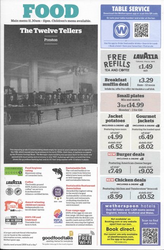 Wetherspoon pub menu the - wetherspoon's,