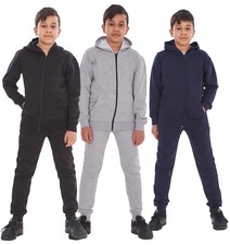 Kids Black Tracksuit Boys Zip