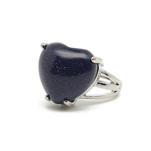 Heart ring natural gemstone - heart,