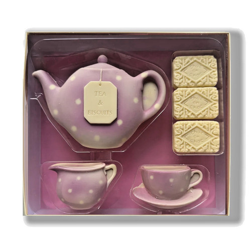 Novelty white chocolate teapot - white,