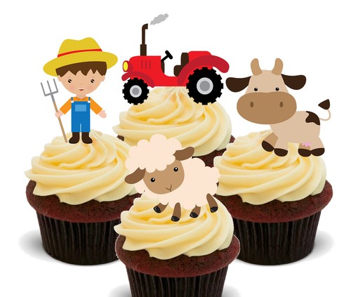 Farm animals edible cupcake - edible,