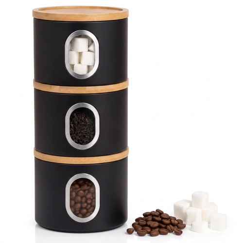 Tea coffee sugar canister set - coffee,