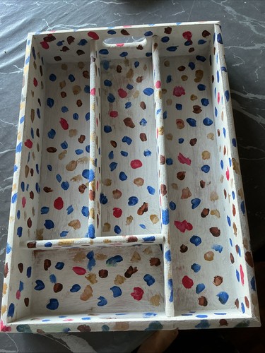 Cutlery tray wooden painted - tray,