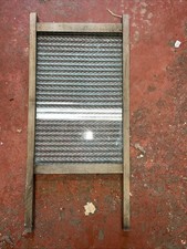 Vintage Washboard Pine And Ribbed Glass