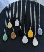 Natural Quartz Chakra Crystal Healing Point Cut Gemstone Pendant Reiki Necklace