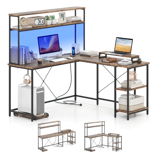 Costway shaped gaming - l-shaped, desk