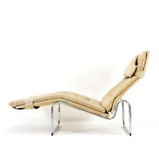 Retro Vintage Christer Blomquist Ikea Chrome Chaise Lounge Chair Lounger Danish
