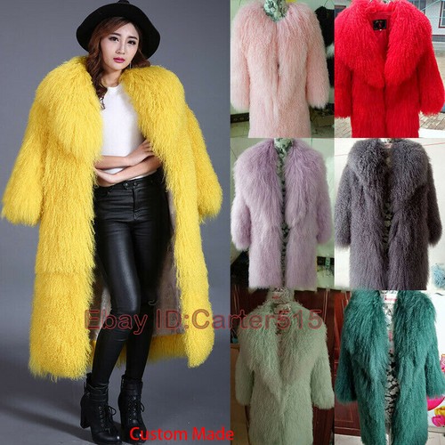Womens real lamb sheep long - lamb,