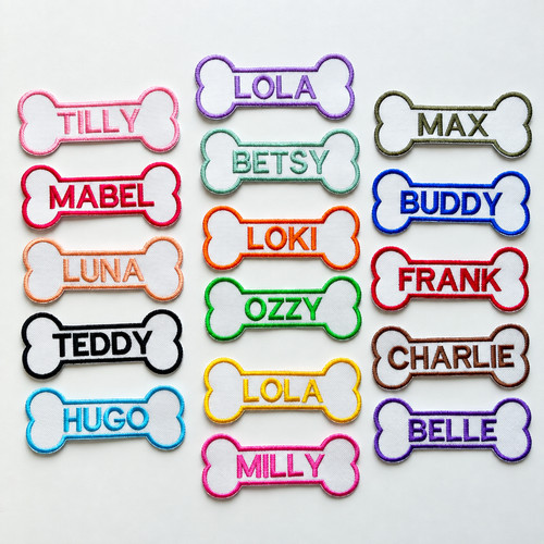 Personalised embroidered bone - personalised,