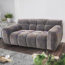ALUXO® Harlem Chocolate 2 Seater Boucle Sofa Medium Firm for Small Living Room