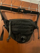 Men’s CP Company Lens Cross Body Bag Black With Certilogo QR