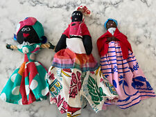 Caribbean Souvenir Rag Dolls Set Of 3 Handcrafted Barbados Dolls