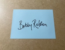 BOBBY ROBSON NEWCASTLE UNITED IPSWICH TOWN ENGLAND LEGEND SIGNED PAGE + COA