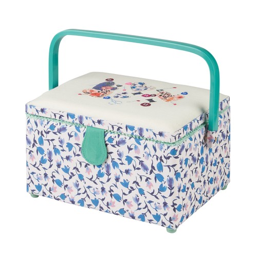 Medium sewing basket hearts - sewing,