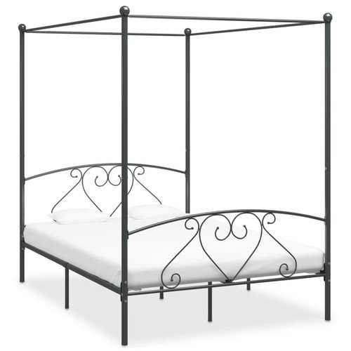 Canopy bed frame - grey, metal