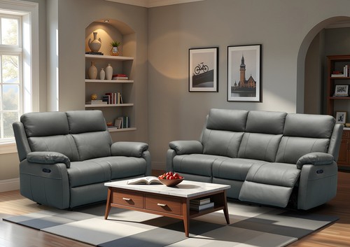 Dark grey italian leather - italian,
