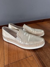 Tod's 38 Slipper Loafers Moccasins Shoes Antique Gold Excellent Former RRP 350 €