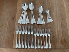 ATKIN BROTHERS 32 PIECE SET SILVER PLATED “HANOVERIAN RATTAIL PATTERN” CUTLERY