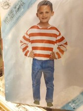 Boy Girl Striped Red White Shirt Top Pirate Where's Wally Bookweek Storybook Lrg