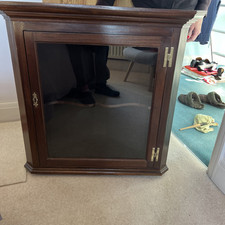 Antique Mahogany Wall Mounted Corner Display Cabinet