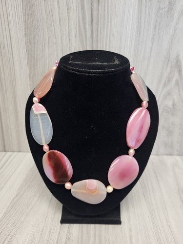 Vintage pink agate - agate, statement