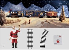 MARKLIN G GAUGE CHRISTMAS TRAIN SET W/ STEAM LOCOMOTIVE HAPPY HOLIDAYS 54416 !