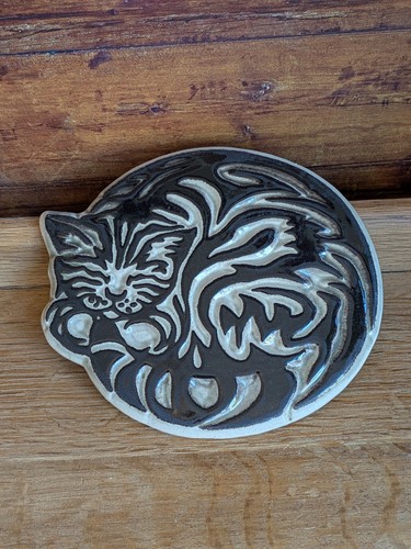 70s vintage ceramic cat - 70s,