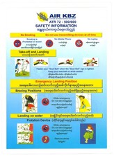 Bargain lot of 17 airline safety cards from various world-wide airlines