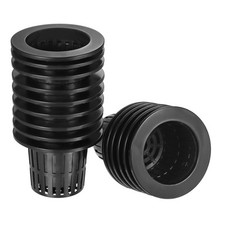 Garden Slotted Mesh Cups Hydroponic Net Pots Plastic 4 Inch, Black 15pcs