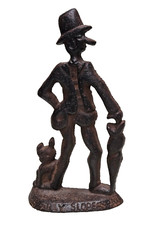 Antique Mr Ally Sloper  Cast Iron Doorstop Filled Flat Back Back 10 1/2" (27 cm)