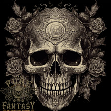A Gothic Skull With Roses Mens