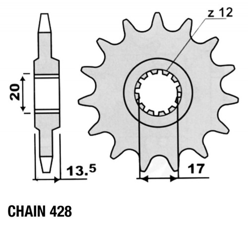 Tooth sprocket step 428 - sprocket,