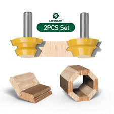 Lock Miter -22.5° Glue Joinery Router Bit Set 1/2 12mm Shank Tongue&Groove 2PCS