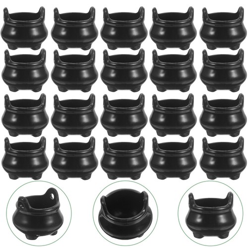 24pcs black plastic - mini, witch