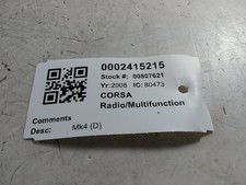 VAUXHALL CORSA RADIO